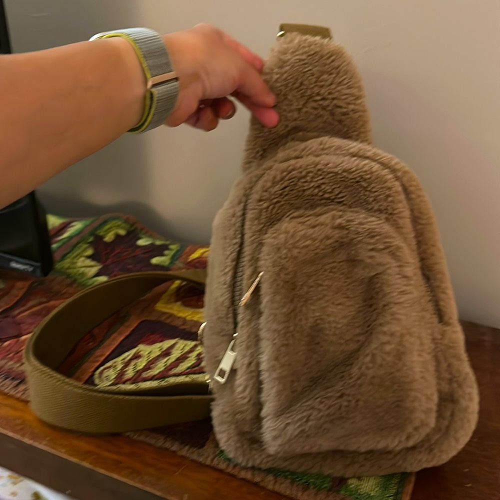 Fuzzy sling bag